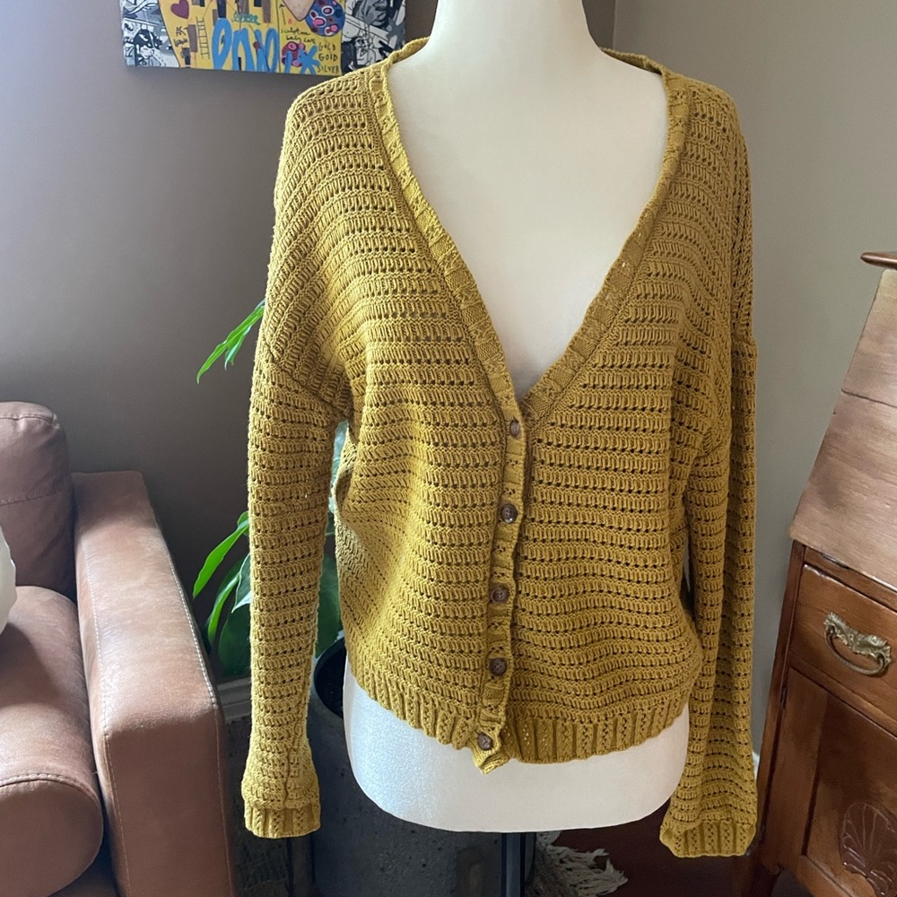 RW&CO. Mustard Button-Up Cardigan